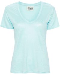 Mc2 Saint Barth - Eloise Logo-embroidered Linen T-shirt - Lyst