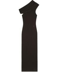 Courreges - Vestido largo de canalé asimétrico - Lyst