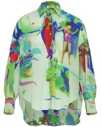 Amir Slama - Graphic-Print Silk Shirt - Lyst