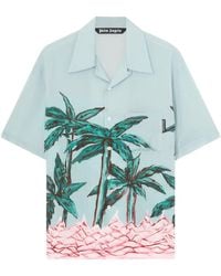 Palm Angels - Bowlinghemd mit Palms Row-Print - Lyst