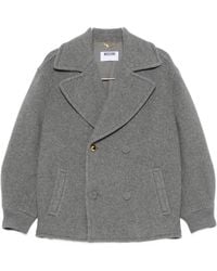 Moschino - Double-Breasted Heart-Motif Wool Jacket - Lyst