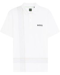 BOSS - Striped Short-Sleeve Polo Shirt - Lyst