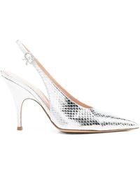 Gianvito Rossi - Sofia Point Reptile-Effect Pumps - Lyst