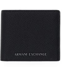 ARMANI EXCHANGE - Logo-Plaque Pebbled Wallet - Lyst