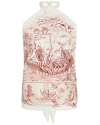 Ferragamo - Voyage-Print Foulard Top - Lyst