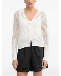 Morgan - Cardigan Boutonné En Maille Pointelle - Lyst