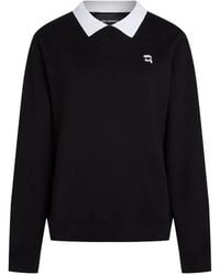 KARL LAGERFELD - Ikon Collar Sweatshirt - Lyst