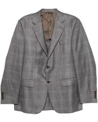 Canali - Check-Pattern Single-Breasted Blazer - Lyst
