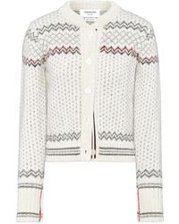 Thom Browne - Cardigan En Maille Fair Isle - Lyst