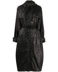 Moncler Bouteille Embossed Logo Trench - Black