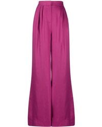 Alberta Ferretti - High-Waist Wide-Leg Trousers - Lyst
