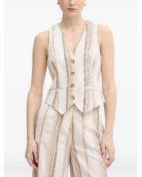 Fracomina - Vertical-Stripe V-Neck Waistcoat - Lyst