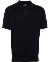 A.P.C. - Short-sleeve Knitted Polo Shirt - Lyst