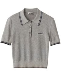 Miu Miu - Polo À Détails De Rayures - Lyst