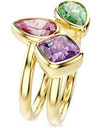 Swarovski - Imber Crystal-Embellished Stacked Rings - Lyst