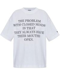 Moschino - Slogan-Print T-Shirt - Lyst