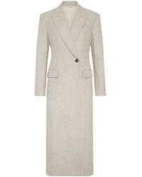 Brunello Cucinelli - Wool Longline Double-Breasted Coat - Lyst