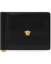 Versace - Logo-Plaque Leather Wallet - Lyst