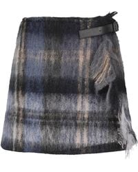 Loewe - Geruite Rok Met Gespdetail - Lyst