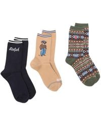 Polo Ralph Lauren - Polo Bear Intarsia-Knit Socks Set (Set Of Three) - Lyst