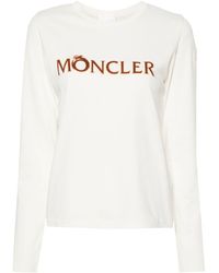 Moncler - Flocked-logo Long-sleeve T-shirt - Lyst