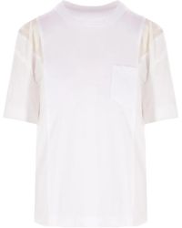 Sacai - T-Shirt Mit Einsätzen - Lyst