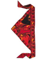 PUCCI - Orchidee-Print Silk Triangle Scarf - Lyst