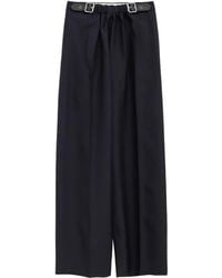 Loewe - Pleated Leather-Belt Trousers - Lyst