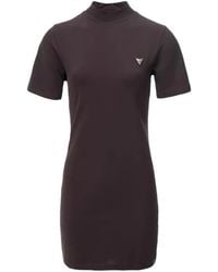 Guess - Sonia High-Neck Logo-Plaque Mini Dress - Lyst