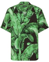 Dolce & Gabbana - Silk Hawaiian Shirt With Banana Tree - Lyst