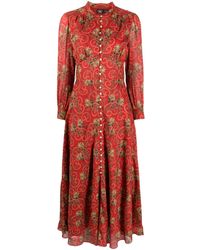 RRL - Floral-print Cotton Maxi Dress - Lyst