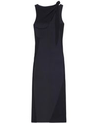 Courreges - Abito Midi Drappeggiato - Lyst