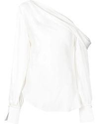 Jonathan Simkhai - Alice Satin-Finish One-Shoulder Blouse - Lyst