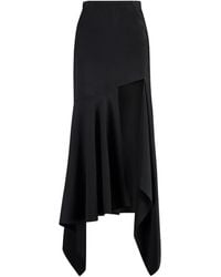 Mugler - Asymmetric-Hem Crepe Skirt - Lyst