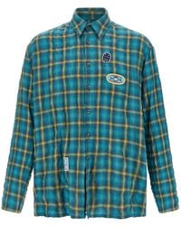Song For The Mute - School Check-Pattern Patch-Detail Shirt - Lyst