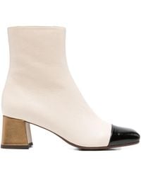 Chie Mihara - 55Mm Metallic-Block Heel Cap-Toe Ankle Boots - Lyst
