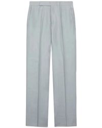 Lardini - Pressed-Crease Straight-Leg Trousers - Lyst