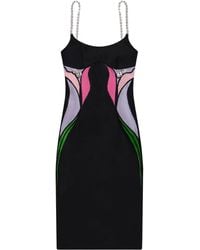 Area - Lily Flower-Embellished Midi Dress - Lyst
