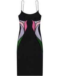 Area - Vestido Lily Midi Con Aplique Floral - Lyst