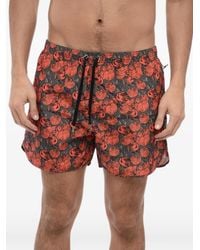 Neil Barrett - Cherry-Print Drawstring-Fastening Swim Shorts - Lyst