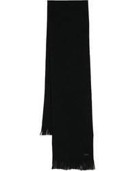BOSS - Écharpe En Laine Vierge À Patch Logo - Lyst
