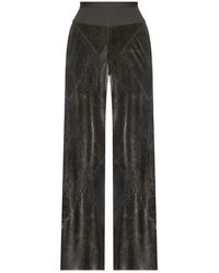 Rick Owens - Ribbed-Waistband Velvet Trousers - Lyst