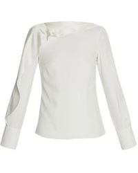 Erdem - Ruffle-Detail Long-Sleeve Top - Lyst