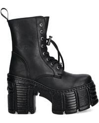 New Rock - 120Mm Lace-Up Platform Boots - Lyst