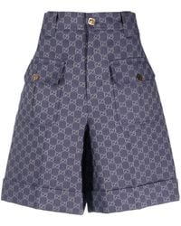 Gucci - Gg Supreme Cotton Shorts - Lyst