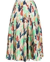 Paul Smith - Floral-print Pleated Skirt - Lyst