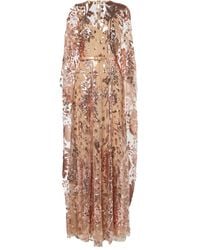 Elie Saab - Robe Longue Brodee En Tulle A Sequins - Lyst