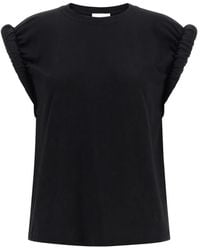 Nude - Curled Logo-Embroidered Curled Sleeve T-Shirt - Lyst