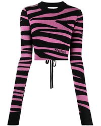 Monse - Zebra-knit Cropped Jumper - Lyst