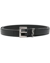 Saint Laurent - Cassandre Leather Belt - Lyst